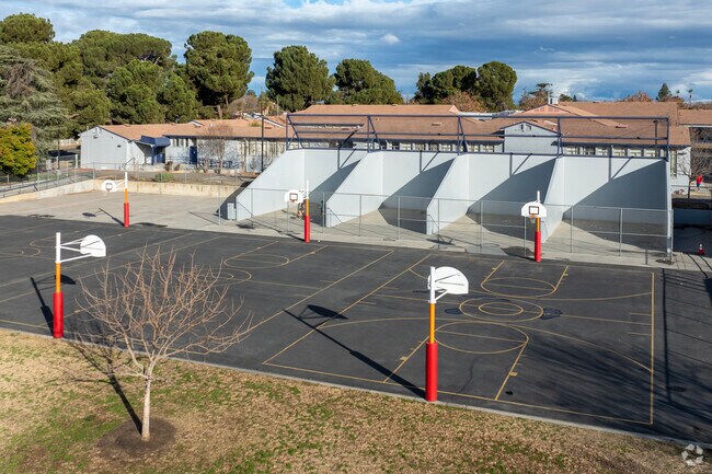 The basketball courts at Hamilton School in Fresno.