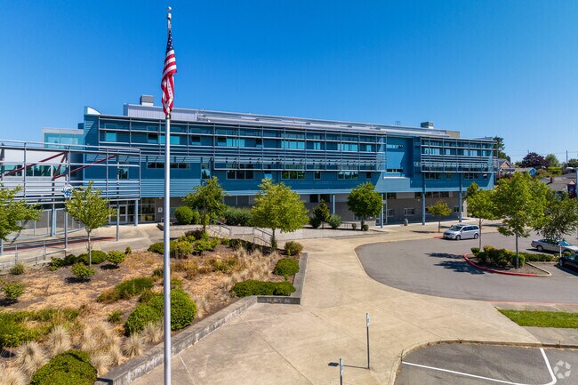 Looking Towards The Main Enteance Of Silas High School.