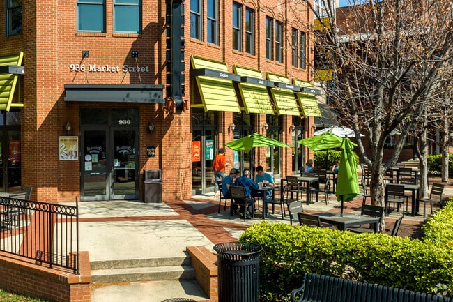 Locals Eating Lunch in Baxter Town Center