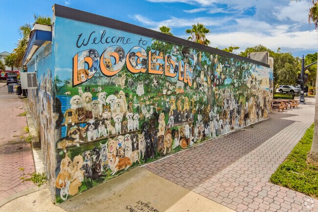 Dogedin wall mural in Downtown Dunedin.