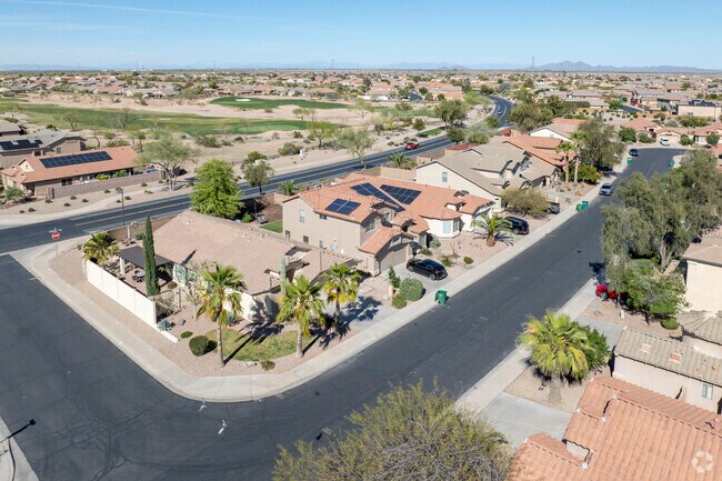 Quiet, palm tree lined streets are great for letting the kids play in Rancho El Dorado.