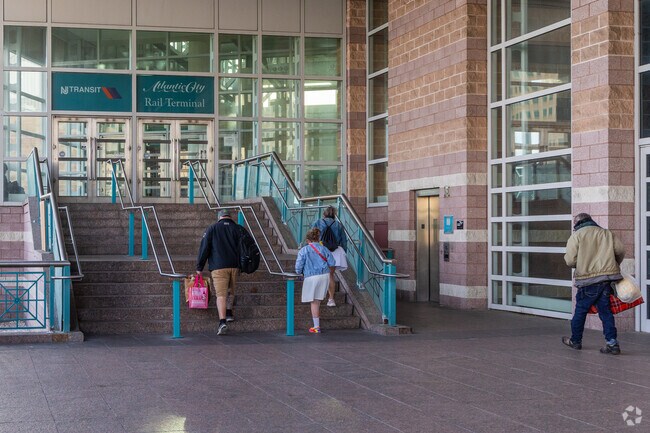 The Atlantic City Train Station is a few minutes away from Brigantine to catch a NJ Transit Train.