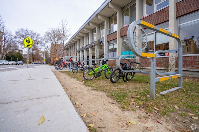 Kids and adults can park their bikes outside Graham & Parks School in Neighborhood Nine.