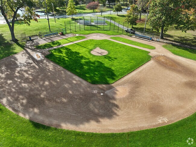 Play ball on the Deering Oaks Park baseball diamond in the Parkside neighborhood.
