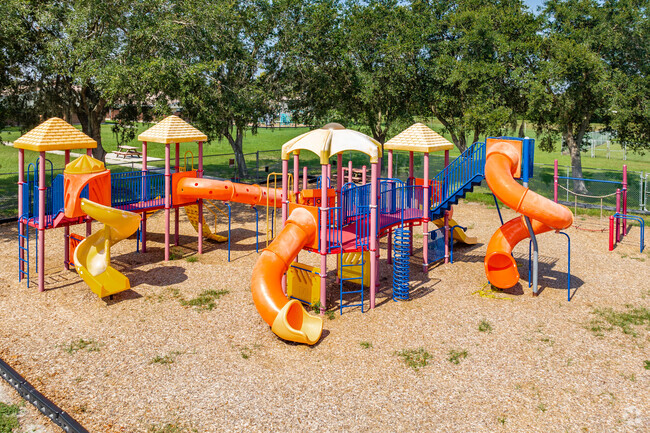 The kids love playing on the playgrounds at Seven Springs Elementary.