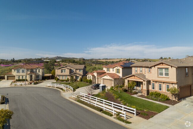 Guajome features Mediterranean-style homes with fenced walks.