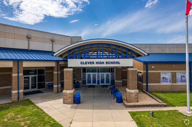 The average enrollment at Clever High School is around 350 students.
