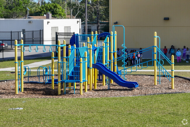 Mollie Ray Elementary School has several play areas for the younger students.