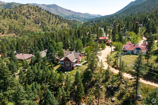 Hilltop homes in Green Mountain Falls offer breathtaking mountain views.