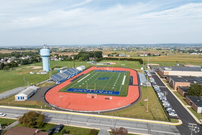According to state test scores, 72% of Garden Spot Senior High School students are at least proficient in math and 72% in reading.
