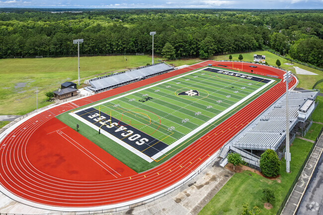 The football field at Socastee High School is a popular sport venue in Socastee.