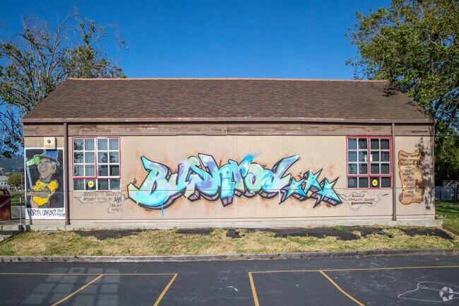 The artwork is beautiful at the side of the recreation center in Bushrod.