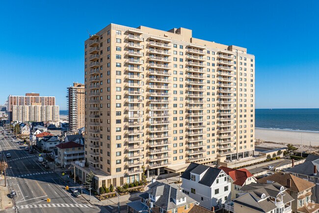 Large condo buildings in Ventnor City offer waterside views.