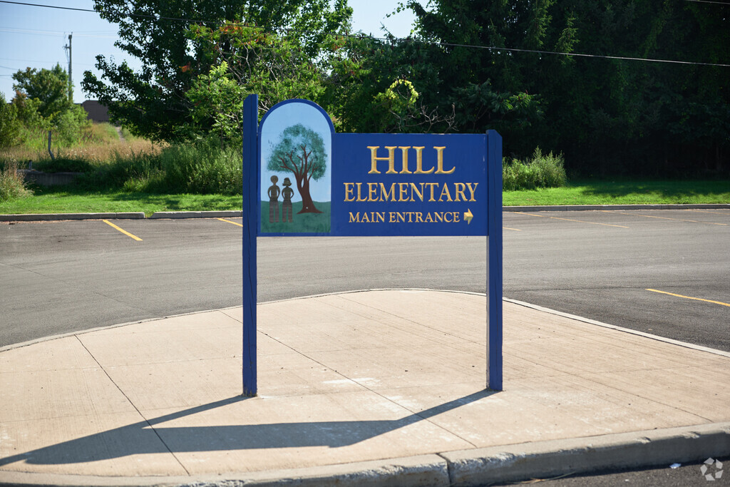 Sign at Hill Elementary School in Brockport, NY.