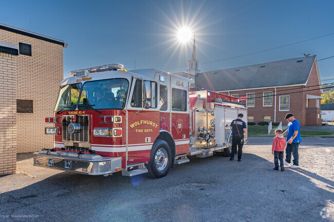 The Wolfhurst Fire Station brings one of its trucks to a birthday party for the kids to enjoy.