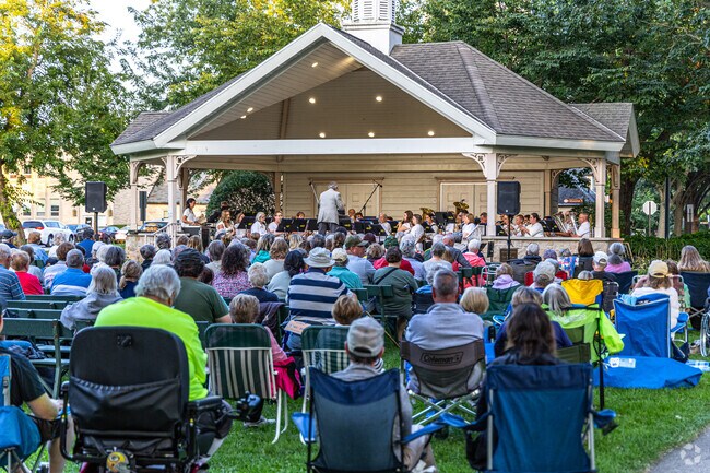 People come from all around Green Bay to hear live music in St. James Park in the summer.