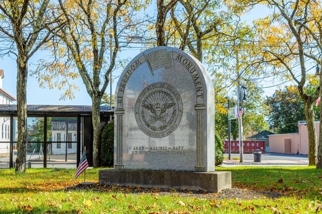 The RI Freedom Monument is located in the park at Rolfe Square, near Eden Park.