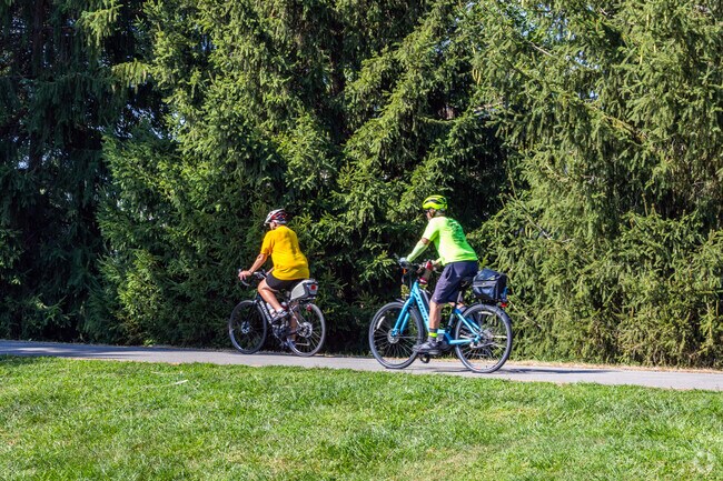 Rosa Parks Commons in Bunker Hill features a biking path through it.