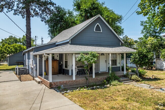 This cottage, in Biggs, has a wrap-around porch.