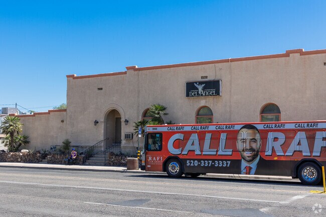 Sun Tran busses run along the edges of Dunbar Spring, at various times of day.