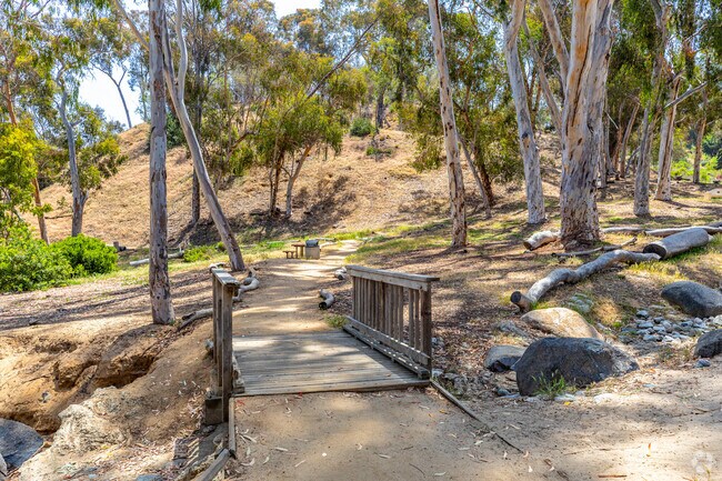 Hosp Grove Park has a large walking trail that goes around the park.