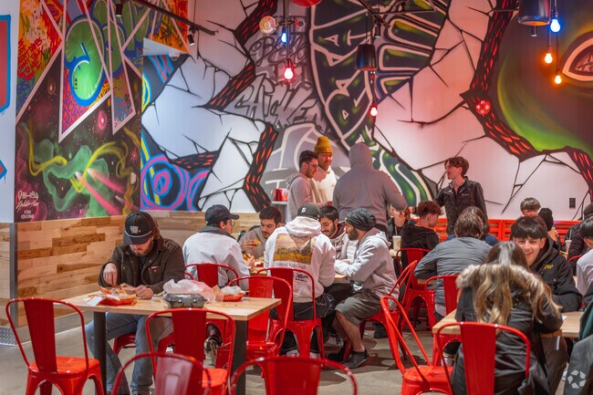MSU students enjoy a good meal at Dave's Hot Chicken in East Lansing.