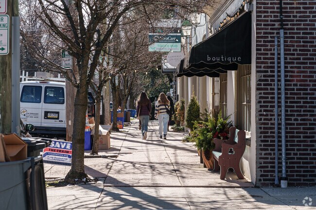 Chestnut Hill's human scale makes it walkable much like in European neighborhoods.