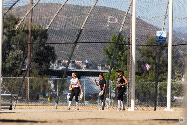 These teenagers practicing softball pitching under the 