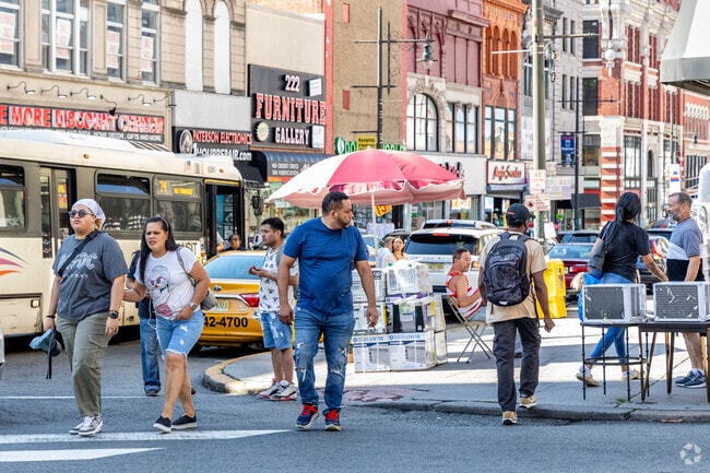 Downtown Paterson is just across from Northside, bustling with shops, vendors, and city life.