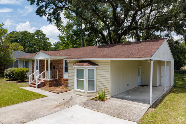 Victory Heights is home to several brick ranch style homes with attached carports.