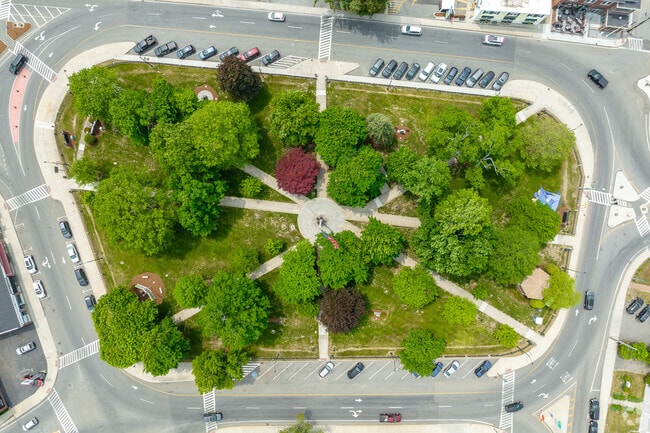 Foxborough Common is a lovely spot to relax in the middle of downtown.