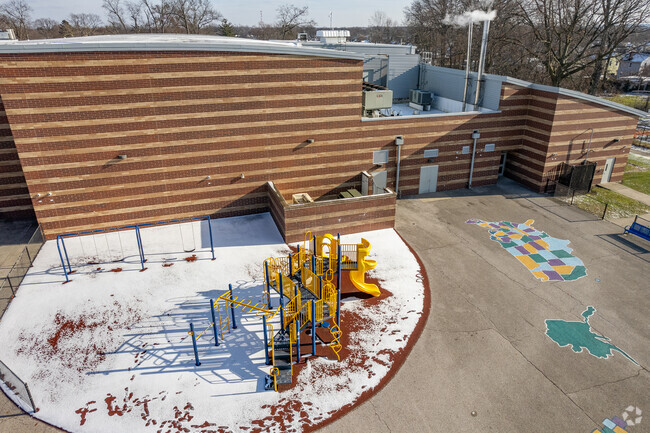 Children can play on the playground during recess at Garfield Elementary School.