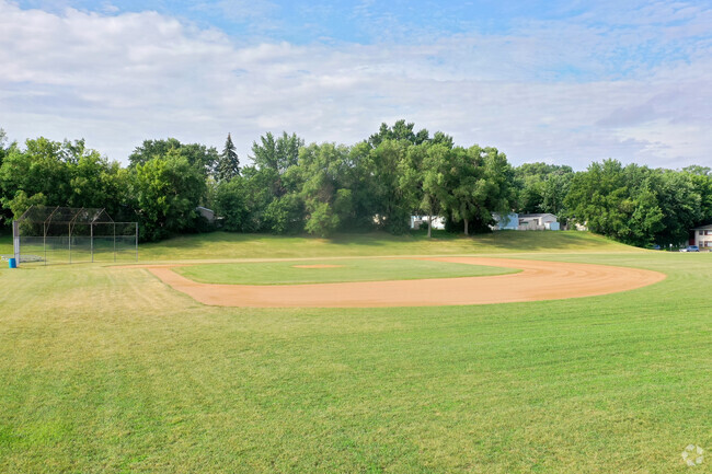 Baseball Field on campus grounds makes fun for hitting the ball or playing kick ball.