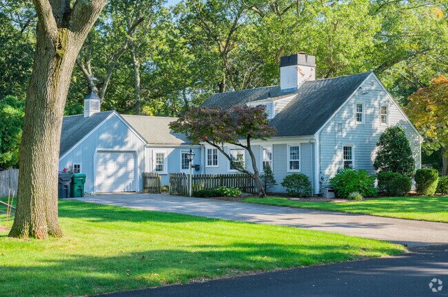 Attached garages are not an uncommon site throughout the neighborhood