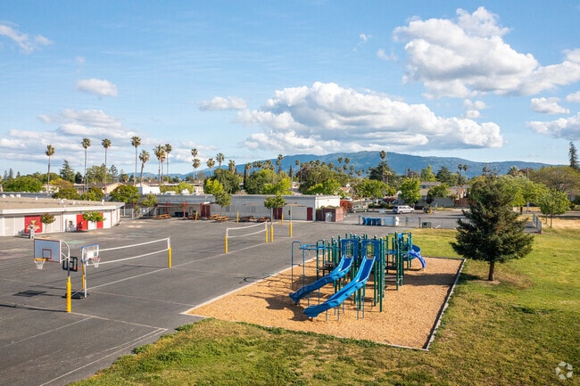 The playground and courts at Canyon Heights Academy in San Tomas are well-maintained.