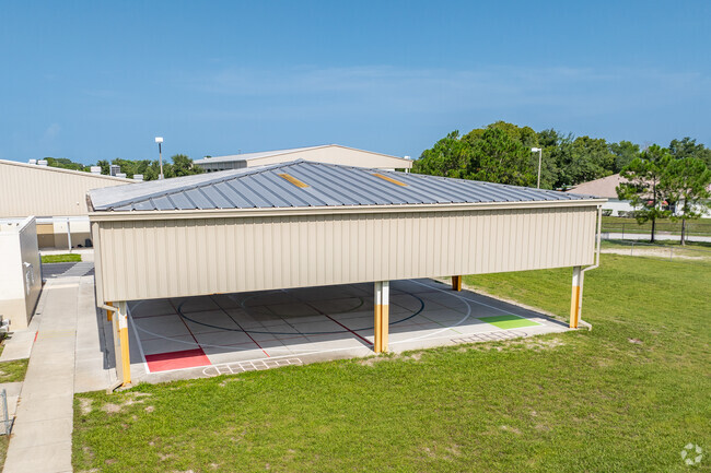 Gulf Highlands Elementary School has a covered play area for rainy days.