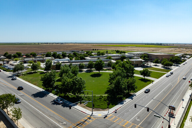Pioneer School offers a sprawling campus when viewed from above.