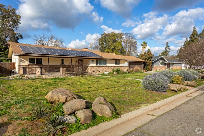 Large ranch style homes are common throughout the Bullard neighborhood in Fresno.