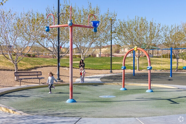 The splash pad at Knickerbocker Park welcomes families for a fun day out.