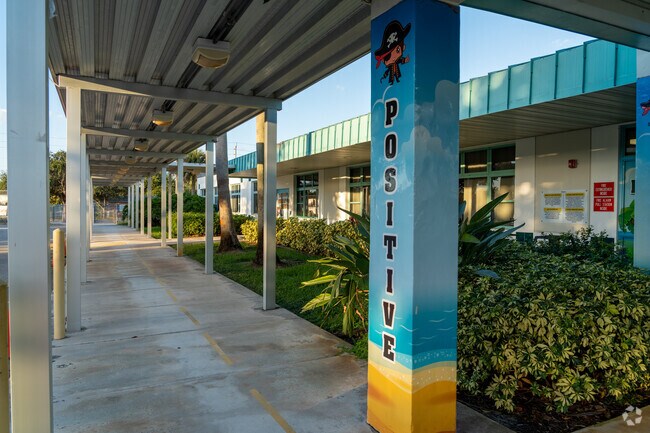 Pines Elementary School is painted with all kinds of positive messages.