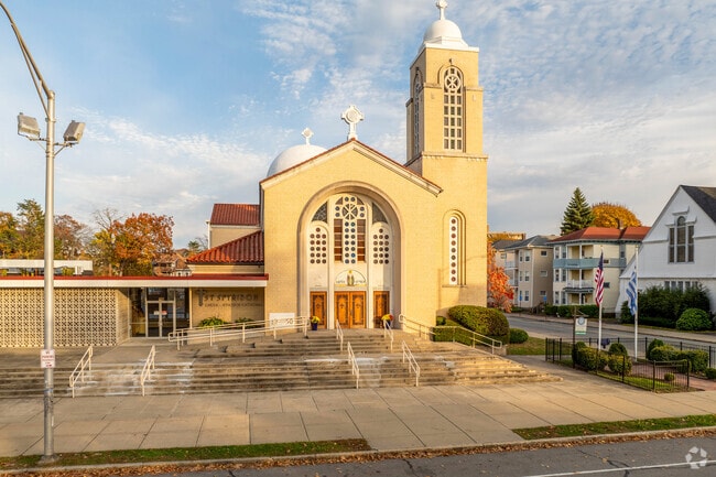 Saint Spyridon Church in Institution Park is known for its stunning architecture.