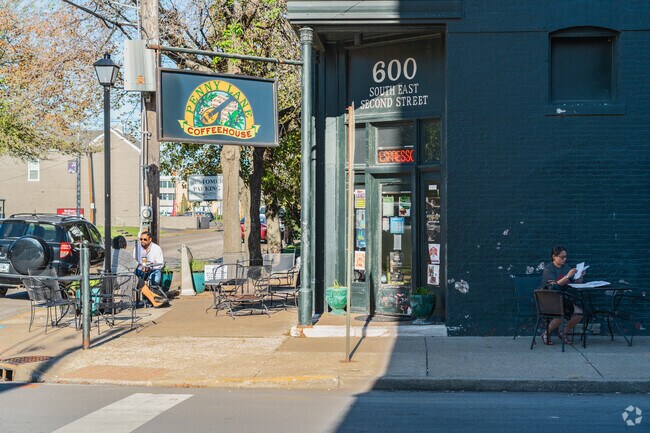 Penny Lane Coffeehouse is a classic roastery with outdoor patio seating.