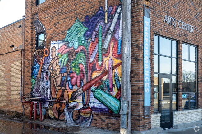 The Jamestown Art Center also has a colorful mural on display.