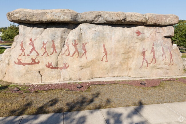 A relic depicting native art on the banks of the Mohawk River.