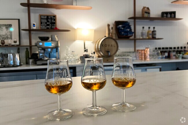 Residents of Ravenswood enjoy drinks at historic post prohibition era Koval brewery.