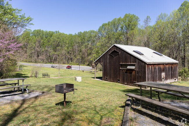 The picnic area at Rosaryville State Park is a nice lunchtime getaway.