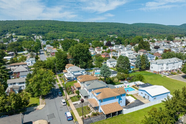 Residents in Swoyersville get views of the Moosic Mountains wwhile enjoying the suburbs.