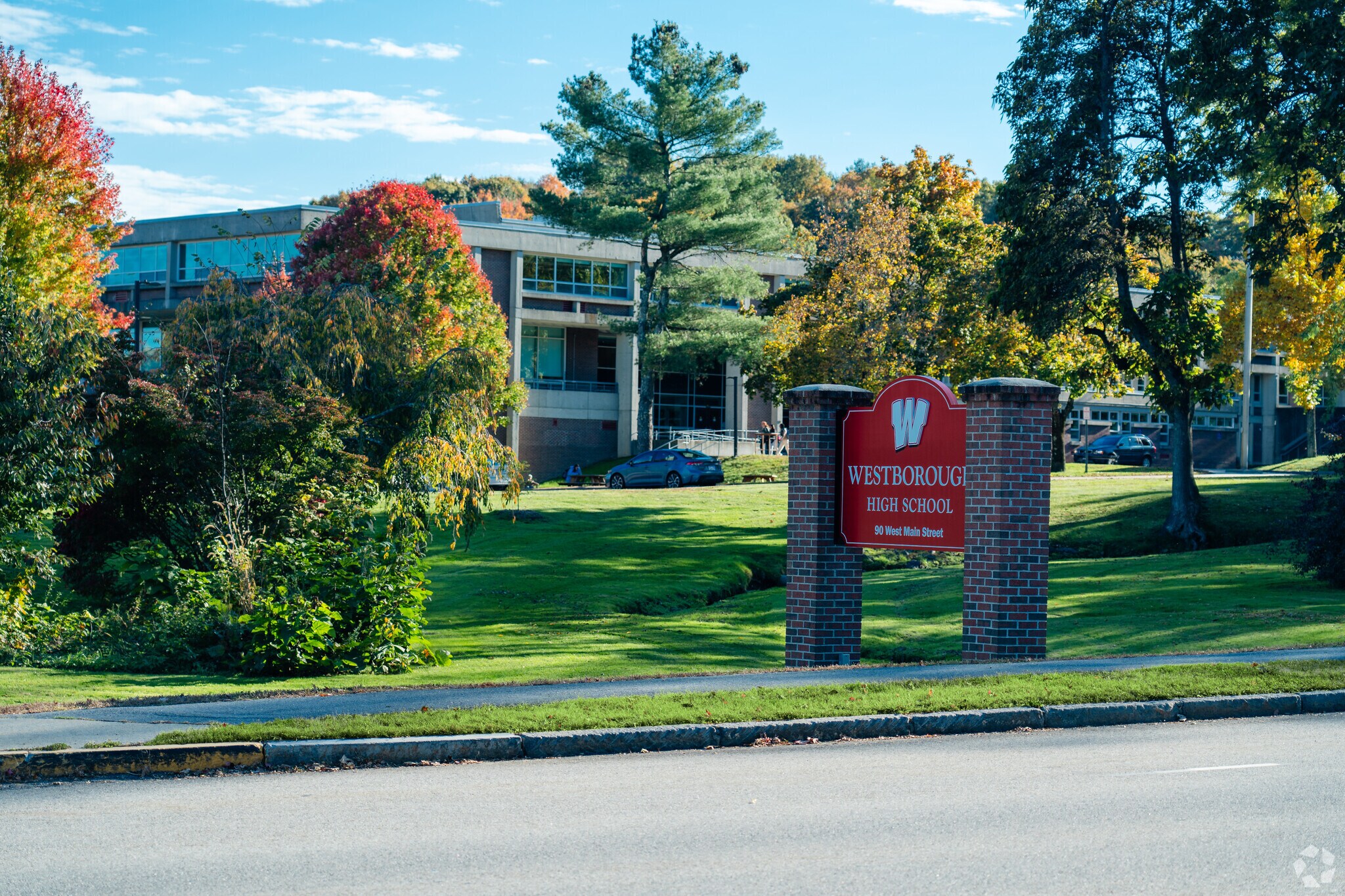 Westborough High School welcomes its students every morning with its beautiful entrance.