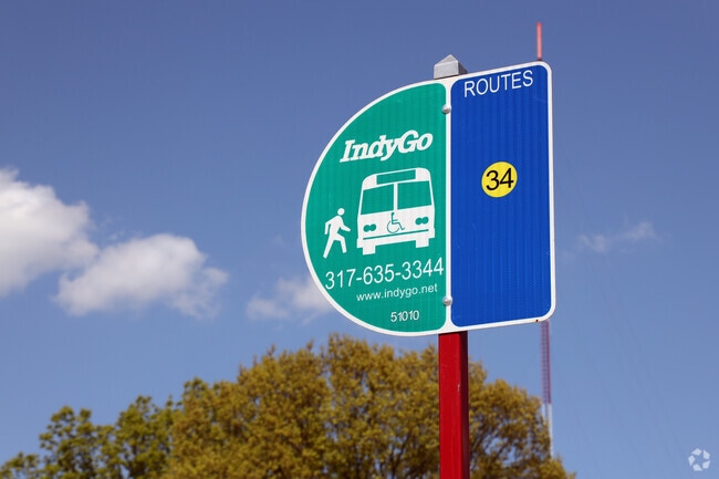IndyGo is the public transportation system in Indianapolis, Indiana, and operates the bus services for the Crooked Creek neighborhood.
