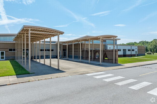 Carmel Elementary School has multiple entrances for getting home from school in Clarksville.